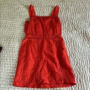 Sessùn Red Sleeveless Square Neck Mini Sundress